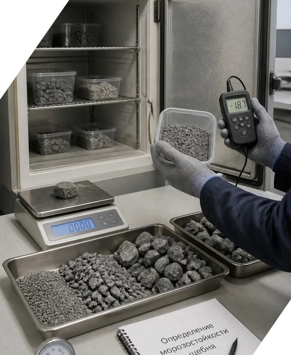 Определение морозостойкости щебня в Боре от 3637 р. | ЭкспертизаРоссия